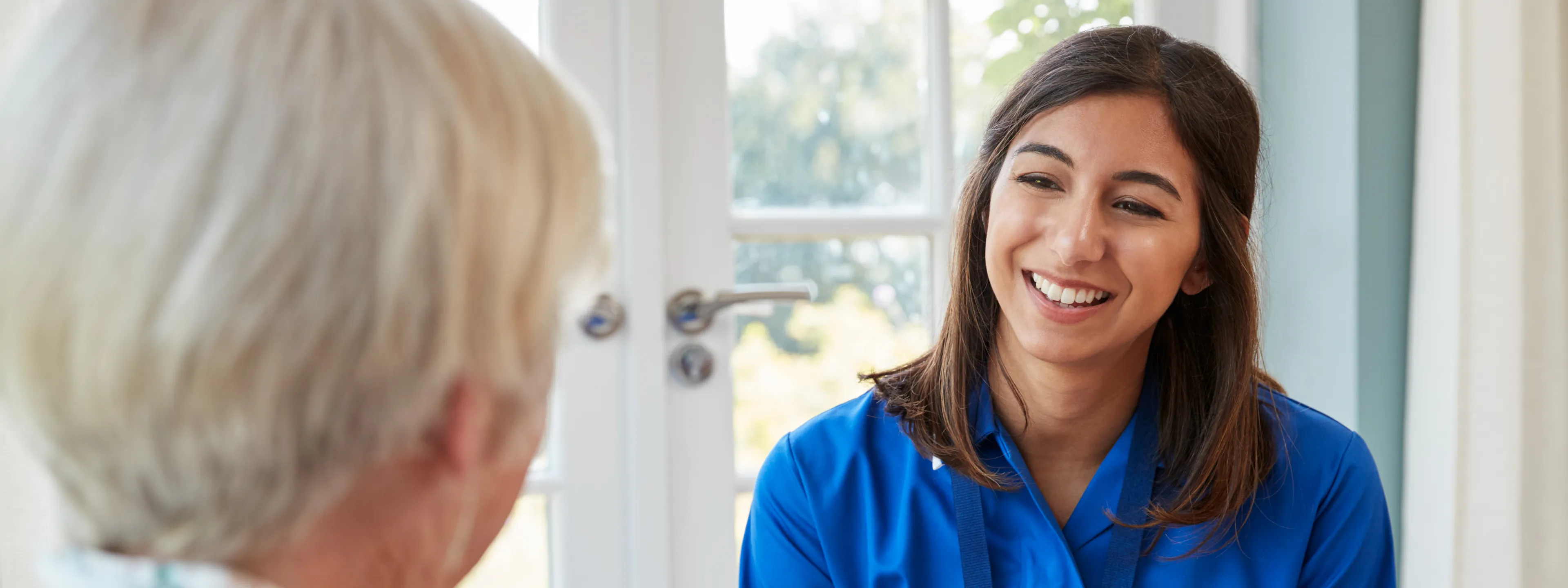 Image of a nurse consulting an in-home care patient